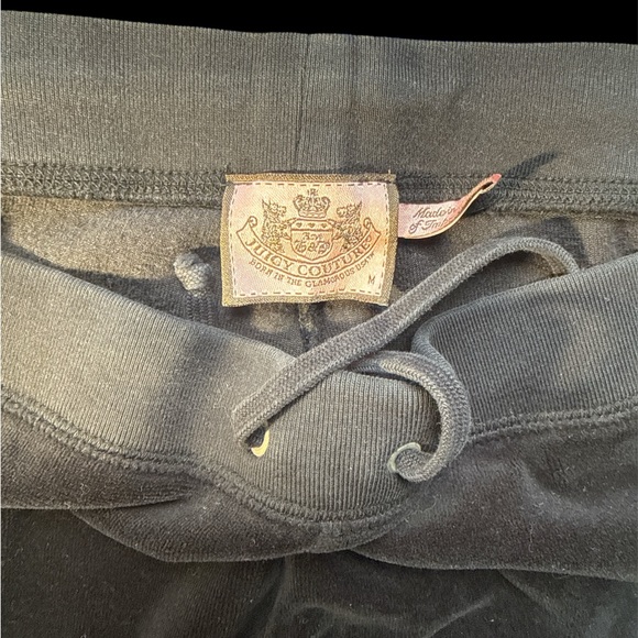 Y2K Vintage Juicy Couture Black Velour Track Suit jacket large pants m medium - Picture 3 of 5